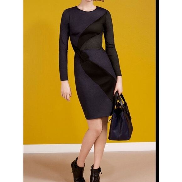 PAULE KA Milano Sheath Dress Wool Blue Gray Size FR 38 US 6 M Long Sleeve - Picture 1 of 12